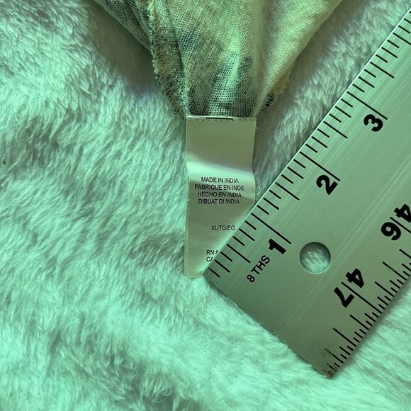 Lucky Brand Womens Boho Tunic Peasant Top XL Blue Floral 3/4 Sleeve Lightweight - Picture 8 of 10